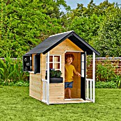 Zwerkules Spielhaus Holli (L x B x H: 137 x 121 x 140 cm, Holz, Natur/Anthrazit, Ohne Stelzen) | BAUHAUS