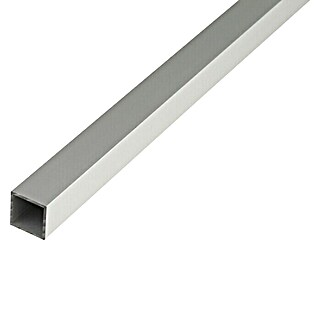 Alberts Tubo de forma cuadrada (L x An x Al: 2.600 x 25 x 25 mm, Aluminio, Acero gris)