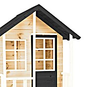 Zwerkules Spielhaus Holli (L x B x H: 370 x 352 x 224 cm, Holz, Natur/Anthrazit, Mit Stelzen, Rutsche & Doppelschaukel) | BAUHAUS
