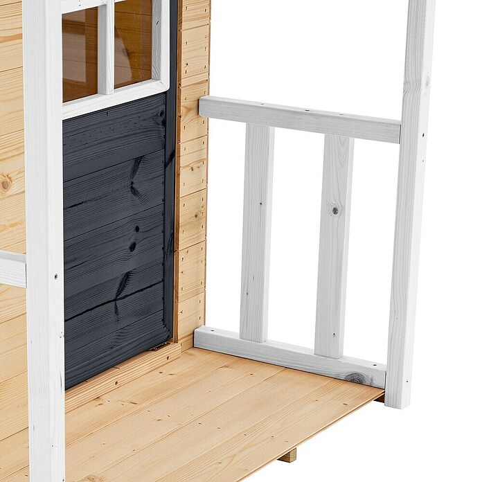 Zwerkules Spielhaus Holli (L x B x H: 137 x 121 x 140 cm, Holz, Natur/Anthrazit, Ohne Stelzen) | BAUHAUS
