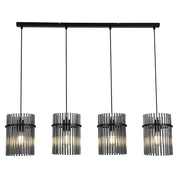 Searchlight Hanglamp Swizzle (Zwart, Smoked glas, E27, Aantal lichtbronnen: 4 st.) | BAUHAUS