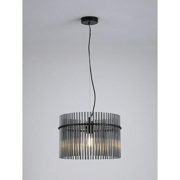 Searchlight Hanglamp Swizzle (Ø x h: 40 x 30 cm, Zwart, Smoked glas, E27) | BAUHAUS
