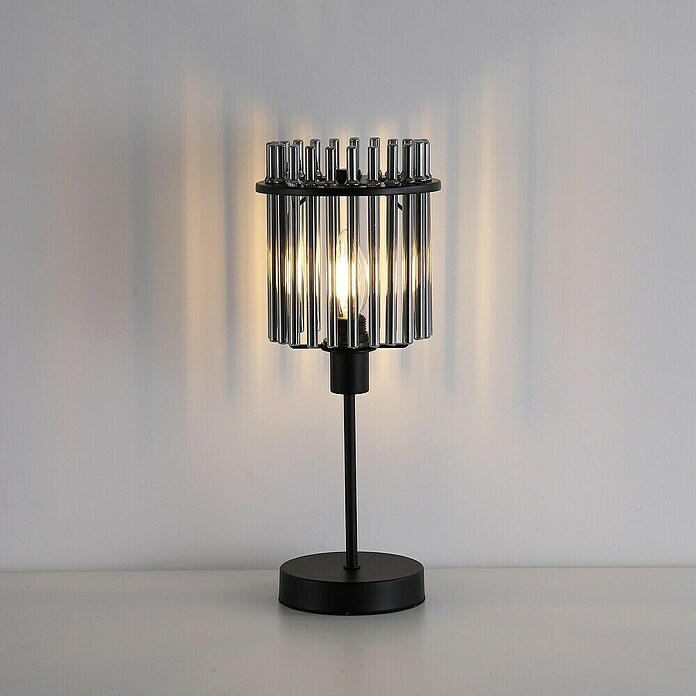 Searchlight Tafellamp Swizzle (Zwart, Smoked glas, E14) | BAUHAUS