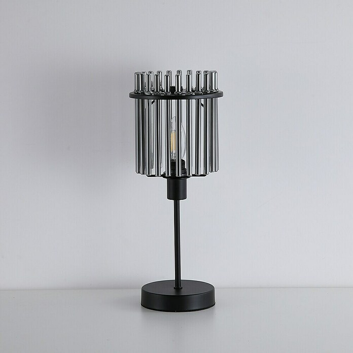 Searchlight Tafellamp Swizzle (Zwart, Smoked glas, E14) | BAUHAUS