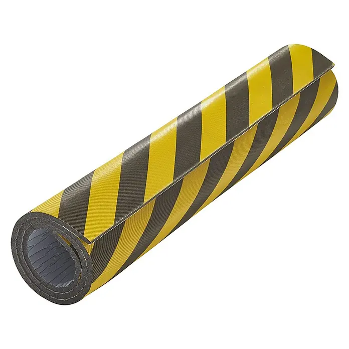 Mottez Schaumstoffmatte - L x B: 150 x 100 cm, Stärke: 1 cm - Eine Rolle mit Warnmarkierungsband in Gelb und Schwarz. Das Produkt eignet sich hervorragend zur Kennzeichnung von Gefahrenbereichen.