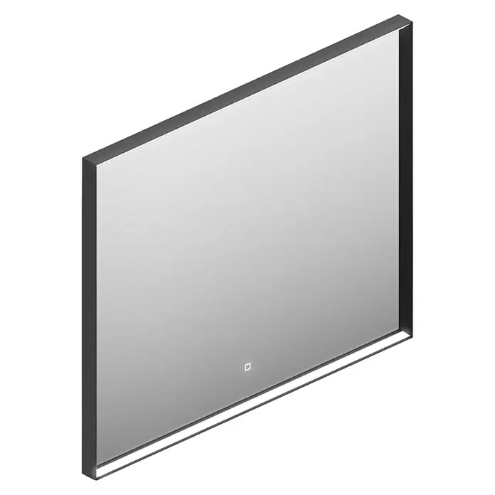 Camargue Pura LED-Lichtspiegel - 90 x 4,5 cm, Schwarz - Modern gestalteter LED-Spiegel mit schlankem Rahmen für stilvolle Badezimmer. Die integrierte Beleuchtung sorgt für optimale Sicht.