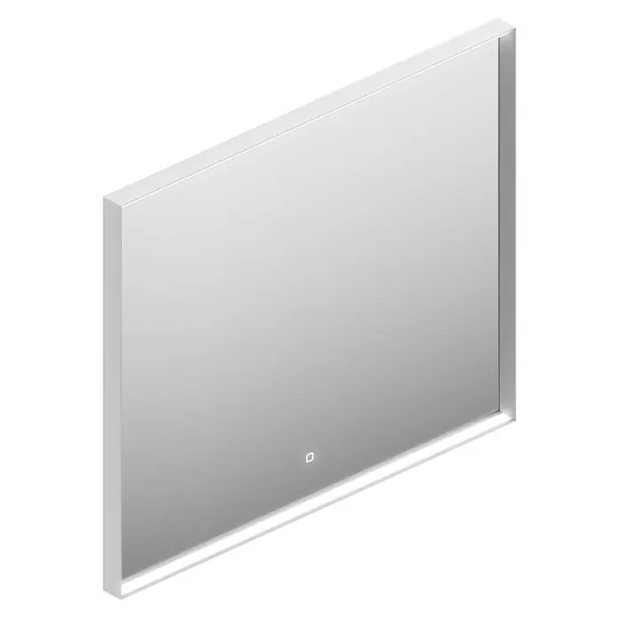 Camargue Pura LED-Lichtspiegel - 90 x 4,5 cm, Weiß - Bild eines modernen LED-beleuchteten Badezimmerspiegels mit minimalistischem Design und klaren Linien für eine stilvolle Raumgestaltung.