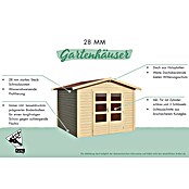 Karibu Gartenhaus Berlo 1 (Außenmaß inkl. Dachüberstand (B x T): 270 x 234 cm, Holz, Natur) | BAUHAUS