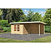 Karibu Gartenhaus Malta (Außenmaß inkl. Dachüberstand (B x T): 614 x 333 cm, Holz, Natur, Mit Seitendach) | BAUHAUS