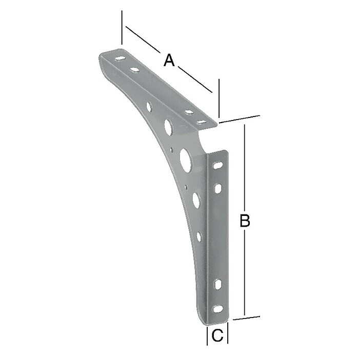 Stabilit Delta Line Konsole (300 x 24,5 x 300 mm, Belastbarkeit: 95 kg, Stahl, Weiß/Aluminium)
