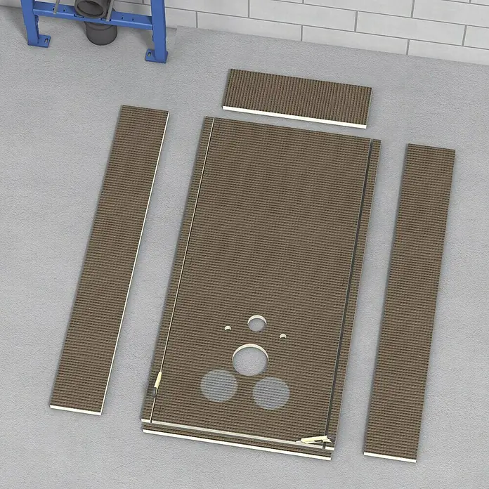 Ultrament Bauplatte Do it - 120 cm x 60 cm x 20 mm - Die Abdeckung für die Revisionsöffnung des WC-Spülkastens mit den Seiten- und Oberteilen in Braun. Zum Verbergen der Spülkasteninstallation.