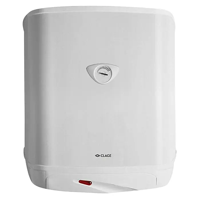 Clage Warmwasserspeicher S 50 - 50 l, 2.000 W, Temperaturbereich: 8 °C - 70 °C, Wandmontage - Heißwasserbereiter von CLAGE mit Temperaturanzeige und Betriebsanzeige für den Hausgebrauch.