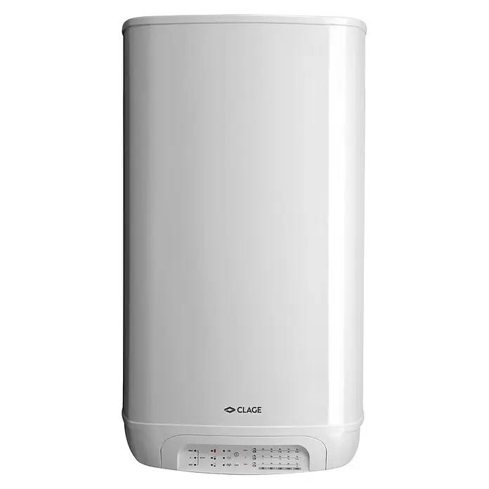 Clage Warmwasserspeicher SX 100 - 100 l, Temperaturbereich: 40 °C - 80 °C, Wandmontage - Ein kompakter, weißer CLAGE Warmwasserspeicher mit intuitiven Bedienelementen für eine einfache Temperaturregelung und Warmwasserversorgung im Haushalt.