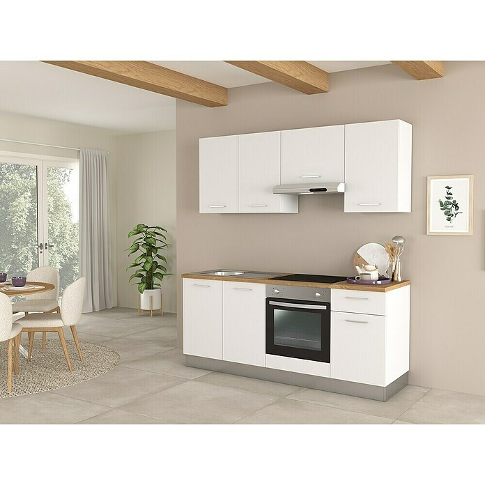 Marinelli Cucine Montažna kuhinja Clara 195  (Širina: 195 cm, Bijela, S električnim uređajima, Mat) | BAUHAUS