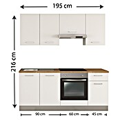 Marinelli Cucine Montažna kuhinja Clara 195  (Širina: 195 cm, Bijela, S električnim uređajima, Mat) | BAUHAUS