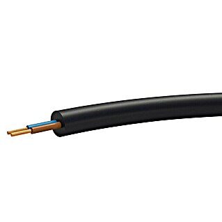 Gummileitung (Anzahl Adern: 2 Stk., 1 mm², 5 m, Schwarz)