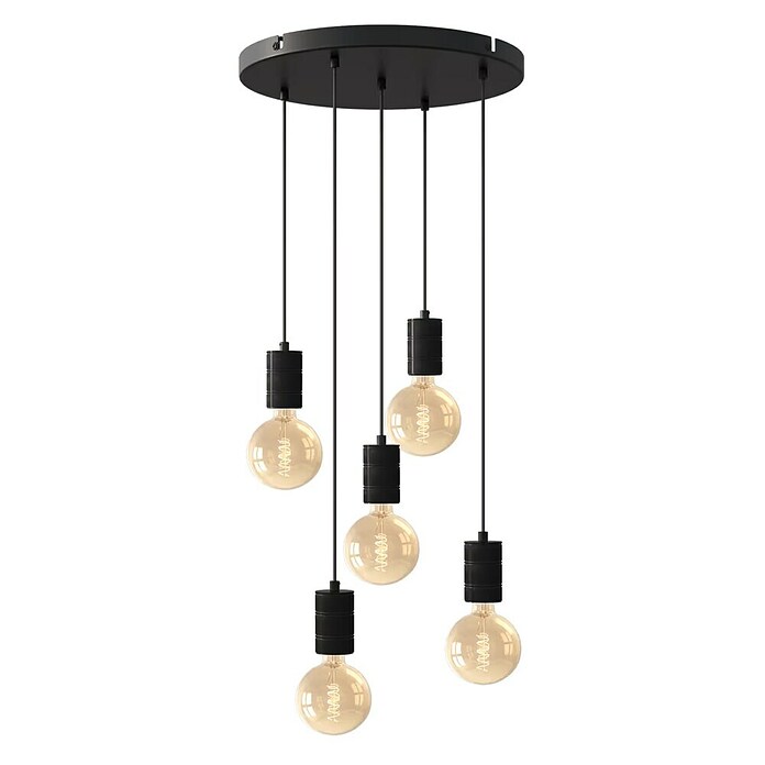 Calex Hanglamp met 5 pendels - rond (Diameter: 50 cm, E27) | BAUHAUS