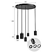 Calex Hanglamp met 5 pendels - rond (Diameter: 50 cm, E27) | BAUHAUS