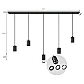 Calex Hanglamp met 5 pendels (l x b x h: 133 x 14 x 2,5 cm, E27) | BAUHAUS