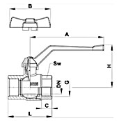 Kroglični ventil KV 101  (⅜″, Kovina, DN 10) | 4053 - Ventile | DCDA - Wasserinstallation | DCD - Sanitärinstallation | DC - Sanitärinstallation | D - Sanitär | BAUHAUS