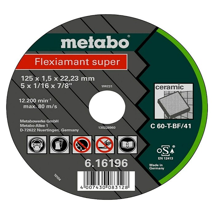 Meule de tronçonnage - Flexiamant - Super - 125x1,0x22,2 mm - Acier Meule de tronçonnage - Flexiamant - Super - 125x1,0x22,2 mm - Acier