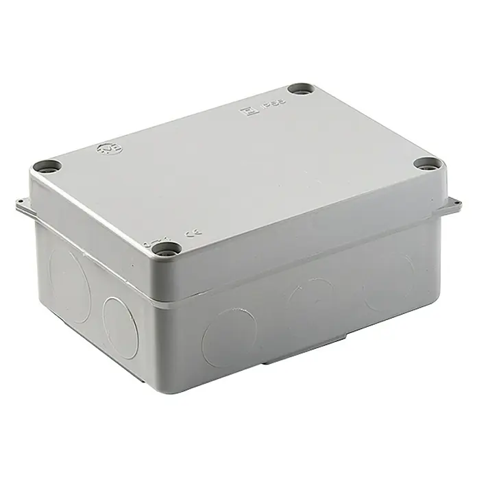 Famatel Caja de superficie - L x An x Al: 15,3 x 11 x 6,3 cm, IP55 - Caja de conexiones de plástico gris para instalaciones eléctricas, ideal para uso interior y exterior.