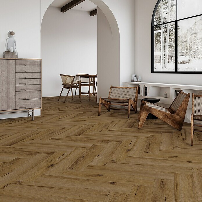 Vinylvloer Eiken (Visgraat, 625 x 125 x 5,5 mm, Arendal) | BAUHAUS