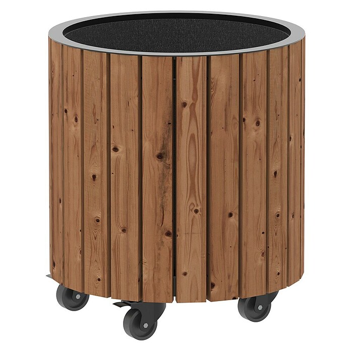 Pflanzkasten Circle (Holz, Braun,Schwarz, Ø x H: 40 x 45 cm) | BAUHAUS