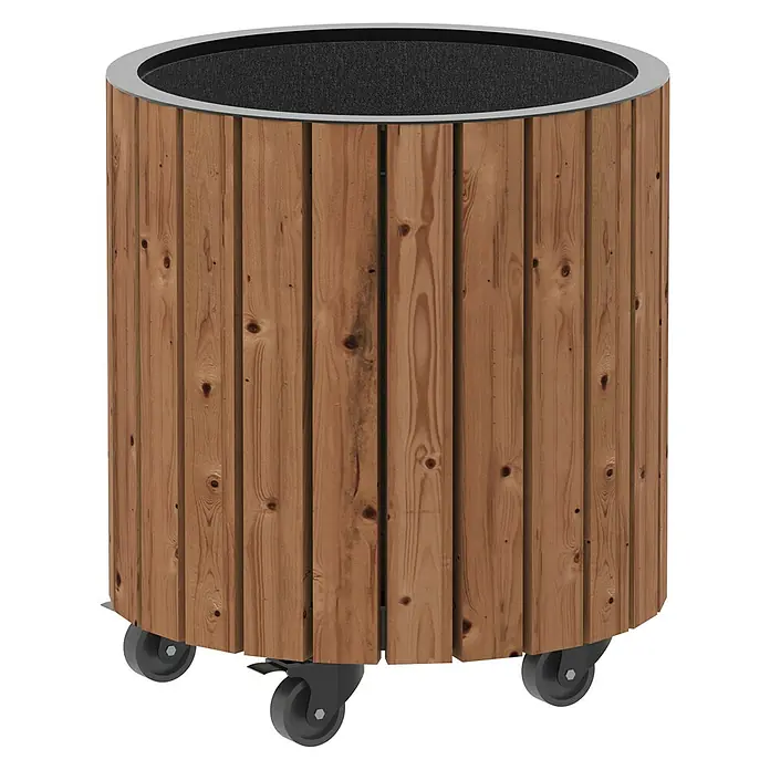 Pflanzkasten Circle (Holz, Braun,Schwarz, 55 x 45 cm)