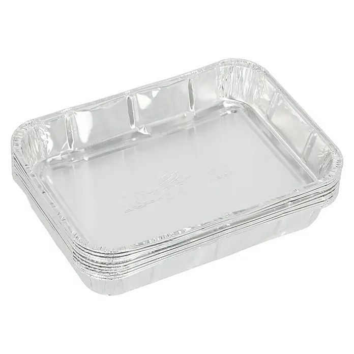 Kingstone Grillschale - 33 x 23 x 4,5 cm, Aluminium - Stapel rechteckiger Aluminiumfolienbehälter, ideal zum Kochen, Backen und Aufbewahren von Speisen.