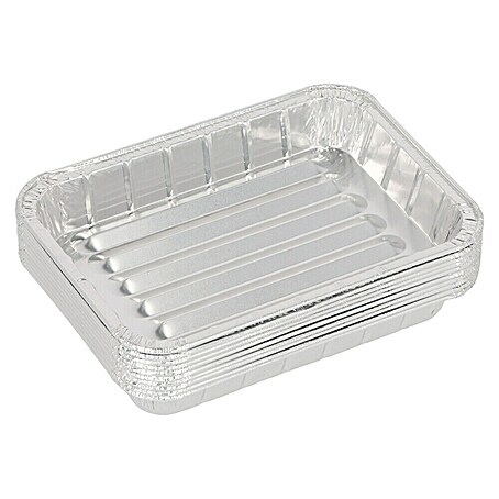 Kingstone Bandeja de aluminio para barbacoa (22,5 x 15,7 x 4,5 cm, Aluminio)