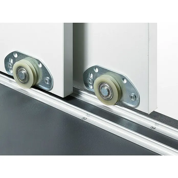 Hettich Montage-Set SlideLine 12 - Passend für: 1 Schiebetür, Traglast: 25 kg - Schiebetürbeschläge mit Rollen für reibungslose Bewegung.