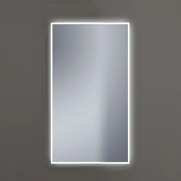 Espejo con luz Elegant - An x Al: 45 x 90 cm, Blanco frío, Rectangular - Espejo rectangular de baño iluminado con un diseño elegante y moderno que añade un toque de elegancia a cualquier baño.