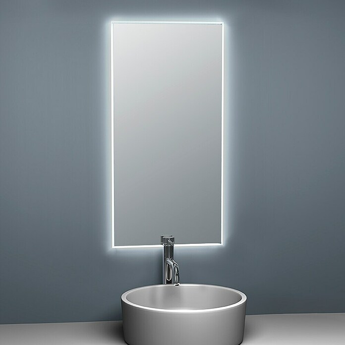 Espejo con luz LED Elegant (An x Al: 45 x 90 cm, Blanco frío, Rectangular) | BAUHAUS