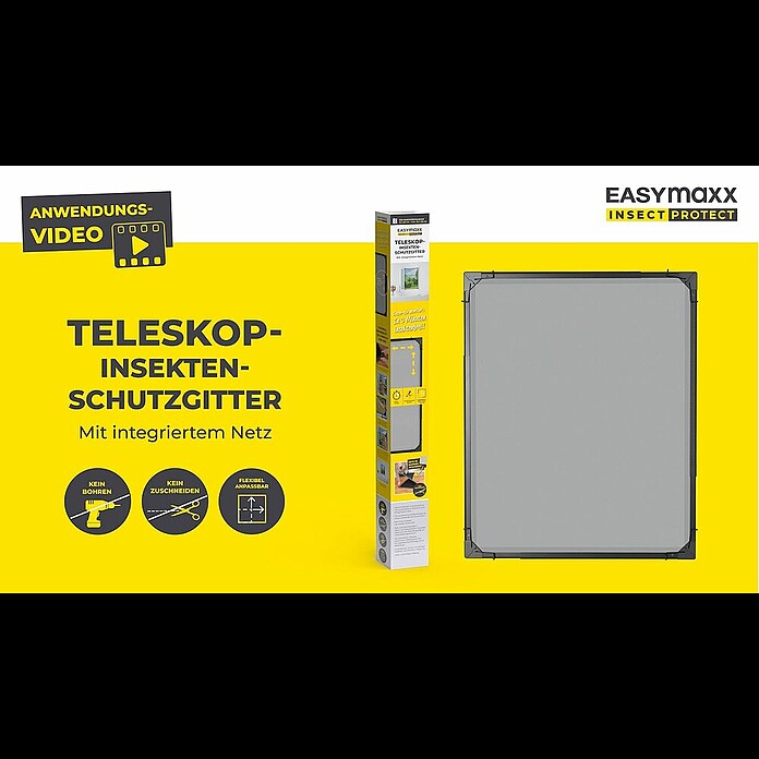 Easy Maxx Insektenschutzfenster (B x H: 115 x 135 cm, Montage Insektengitter: Klemmen, Farbe Rahmen: Weiß) | BAUHAUS