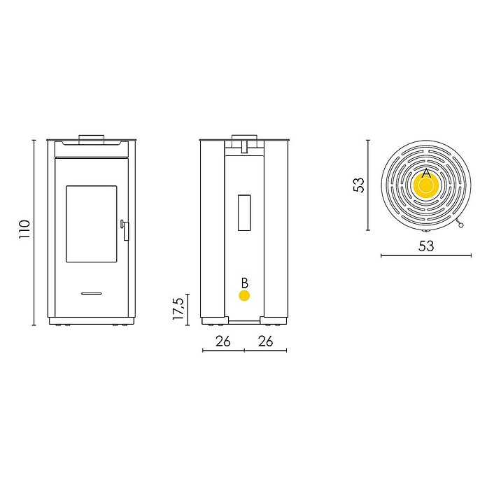 FreePoint Estufa de leña Eos (8 kW, Volumen de calefacción: 224 m³, Metal Negro) | BAUHAUS