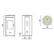 FreePoint Estufa de leña Eos (8 kW, Volumen de calefacción: 224 m³, Metal Negro) | BAUHAUS