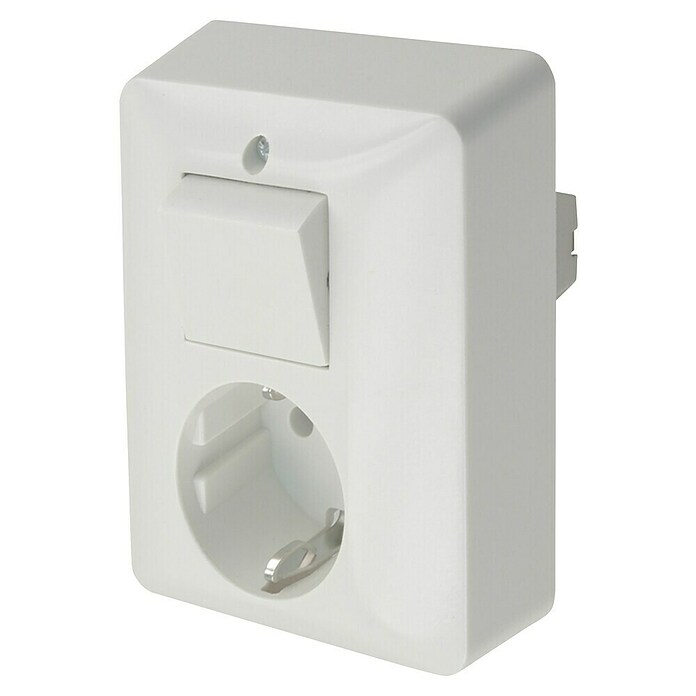 Q-Link Combinatie wandcontactdoos/schakelaar wissel (Polarwit) | BAUHAUS
