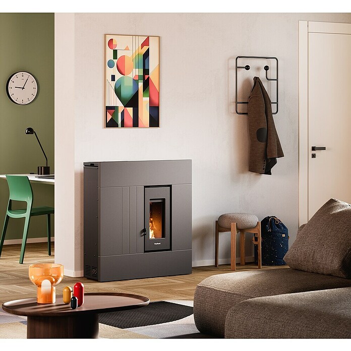 FreePoint Estufa de pellets Res 7 Up (7,8 kW, Volumen de calefacción: 193 m³, Metal antracita) | BAUHAUS