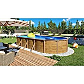 KWAD Pool-Set Steely de luxe (L x B x H: 7,3 x 3,6 x 1,2 m, Fassungsvermögen: 28.900 l, Oval)