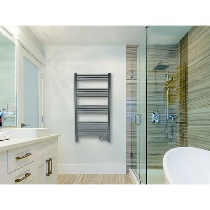Purline Radiador toallero eléctrico NTW-11 - An x Al: 54 x 107 cm, 500 W, Gris - Toallero radiador en baño elegante.