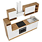 Respekta Composición de cocina (Ancho: 250 cm, Con dispositivos eléctricos, Blanco)
