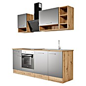 Respekta Singleküche BEKB220EGC (220 cm, Grau)