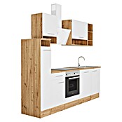 Respekta Composición de cocina (Ancho: 250 cm, Con dispositivos eléctricos, Blanco)