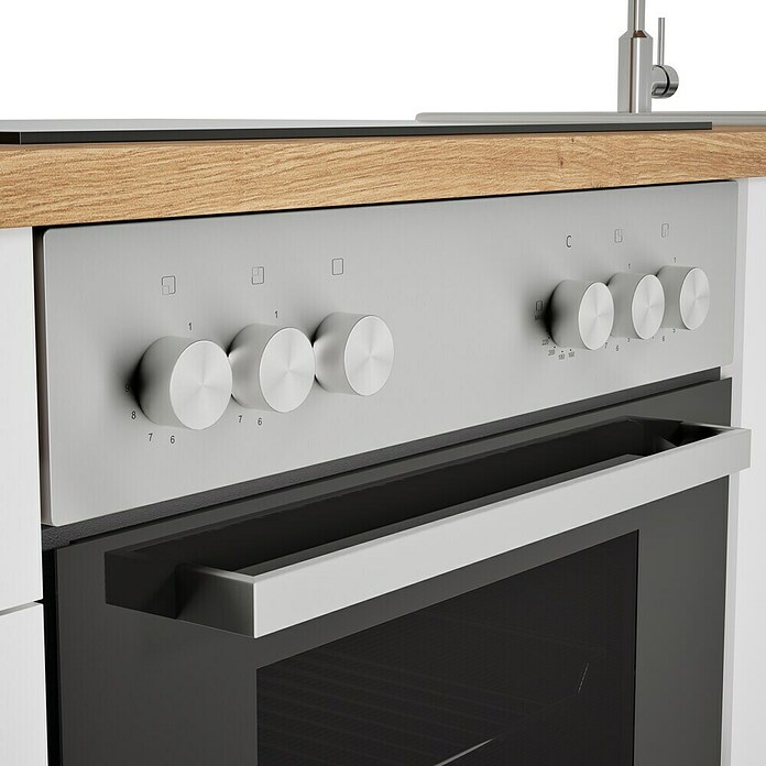 Respekta Composición de cocina (Ancho: 250 cm, Con dispositivos eléctricos, Blanco)