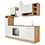 Respekta Composición de cocina (Ancho: 250 cm, Con dispositivos eléctricos, Blanco)