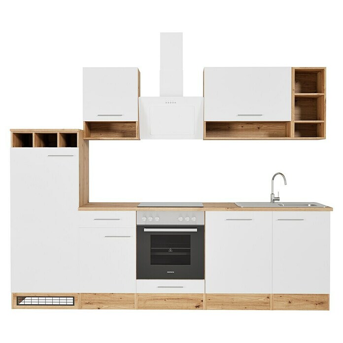 Respekta Keukenblok (Breedte: 280 cm, Met elektrische apparatuur, Wit)