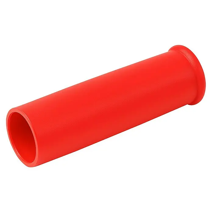 Schubkarrenersatzgriff - 1 Stk., Kunststoff - Rotes Silikonrohr mit einer verdickten Manschette an einem Ende, ideal für verschiedene Anwendungen in der Industrie oder im Heimwerkerbereich.