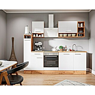 Respekta Keukenblok Hilde (Breedte: 250 cm, Wit, Met elektrische apparatuur)