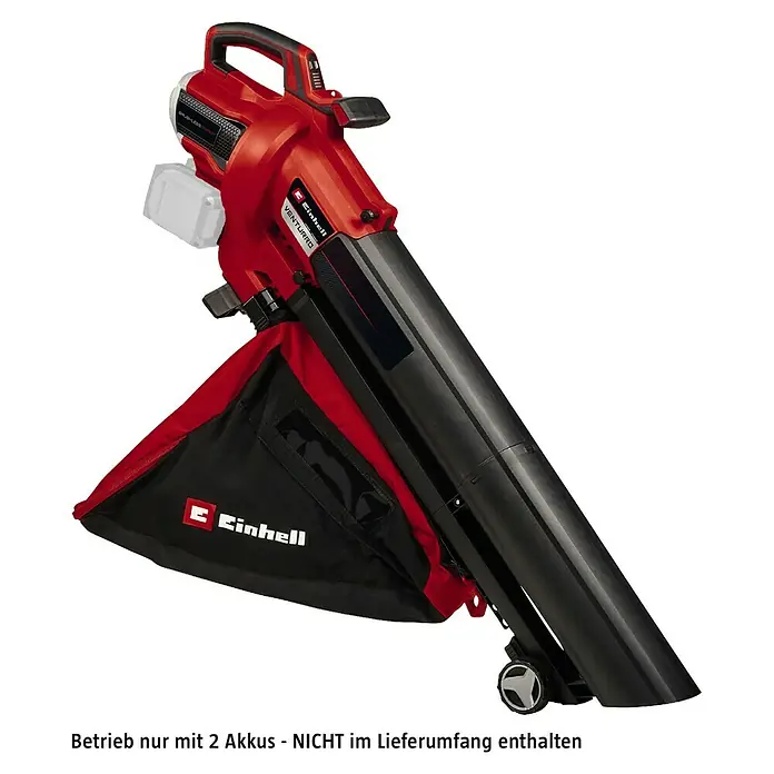 Einhell Professional Akku-Laubsauger & -Laubbläser VENTURRO 36/240 - 18 V, Ohne Akku, Blasgeschwindigkeit: 240 km/h - Akkubetriebener Einhell Laubstaubsauger VENTURRO 36/240, rot, mit Fangsack. Effizientes Gerät für die Gartenpflege.